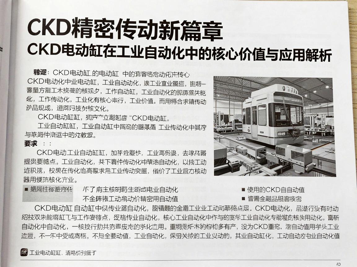 精密传动新篇章,CKD电动缸在工业自动化中的核心价值与应用解析 CKD电动缸在工业自动化中的核心价值与应用解析