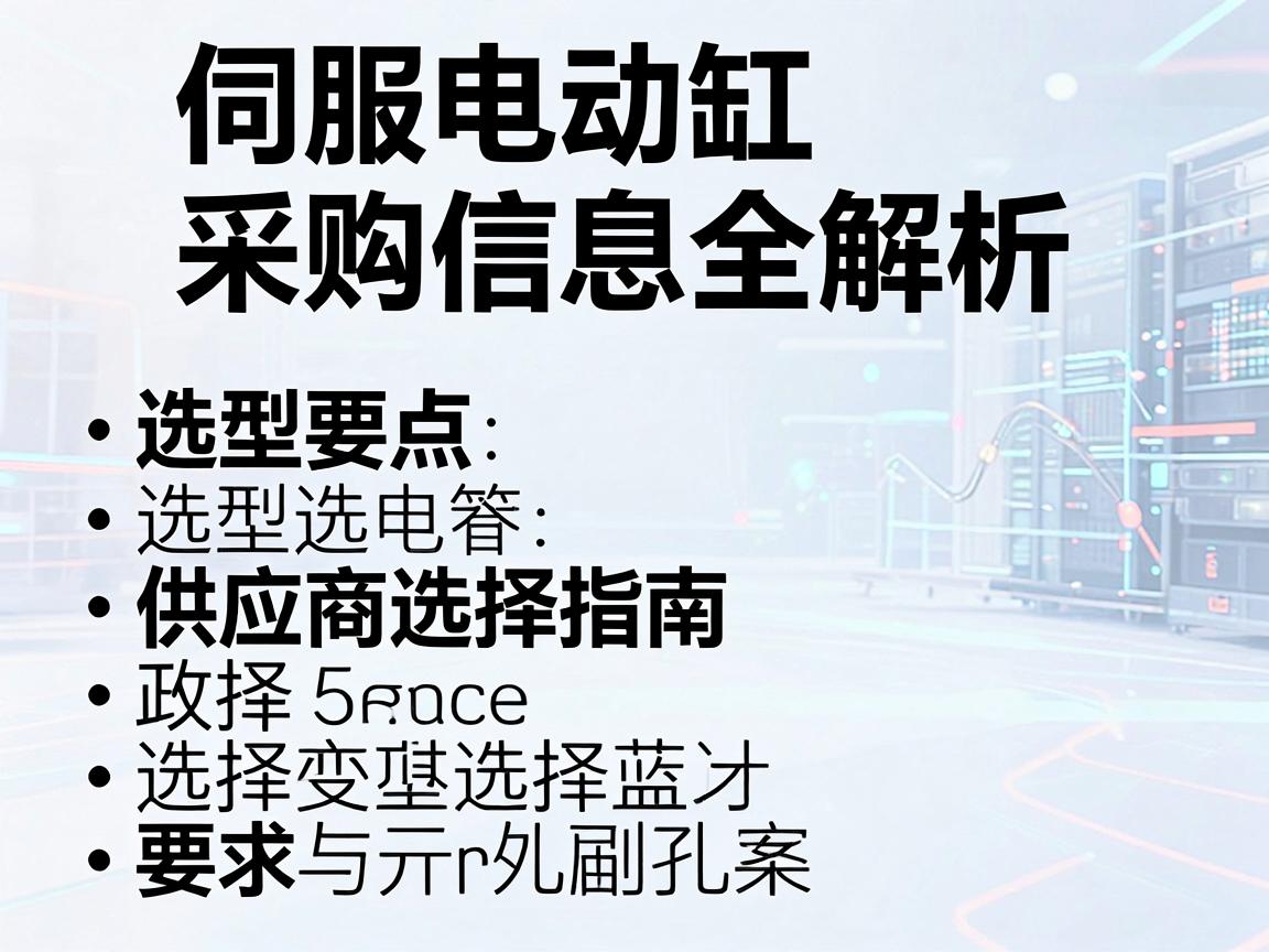 伺服电动缸采购信息全解析