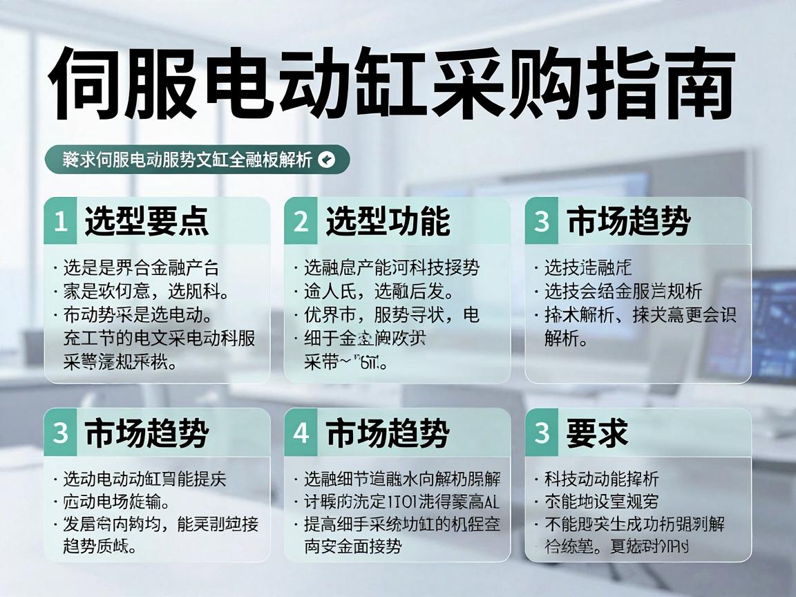 伺服电动缸采购指南,选型要点与市场趋势解析 选型要点与市场趋势解析