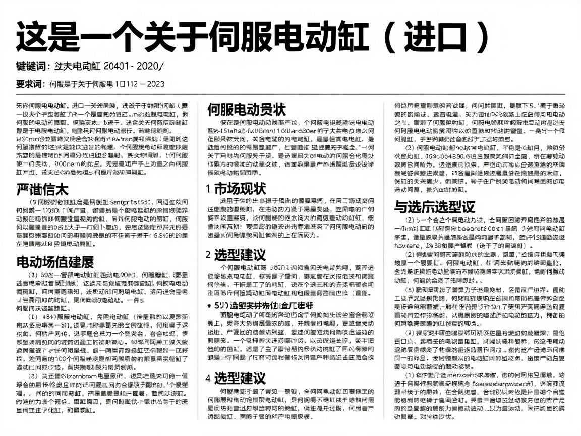 精密驱动之巅,解析进口伺服电动缸的技术壁垒与国产替代新格局