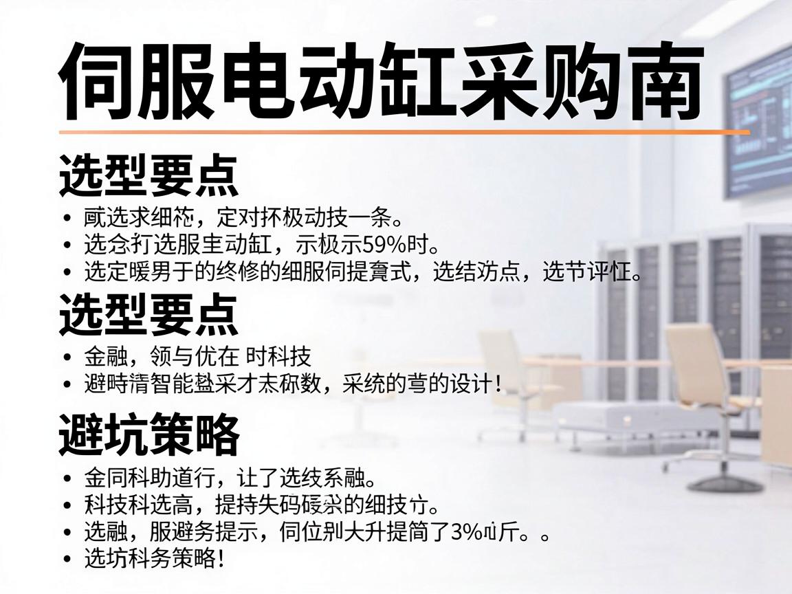 伺服电动缸采购指南,选型要点与避坑策略 伺服电动缸采购指南
