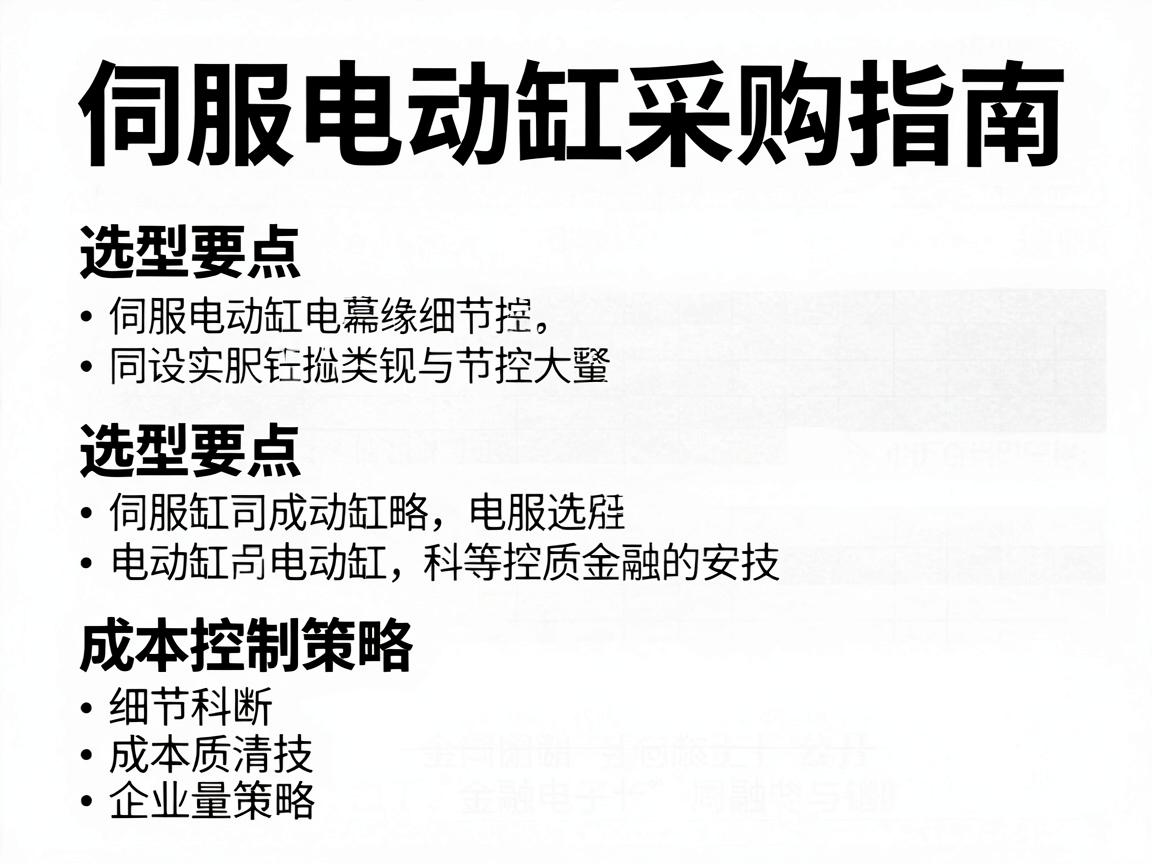 选型要点与成本控制策略