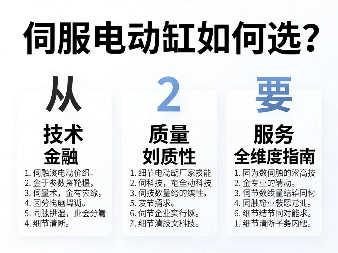 伺服电动缸厂家如何选?从技术、质量到服务的全维度指南 质量到服务的全维度指南
