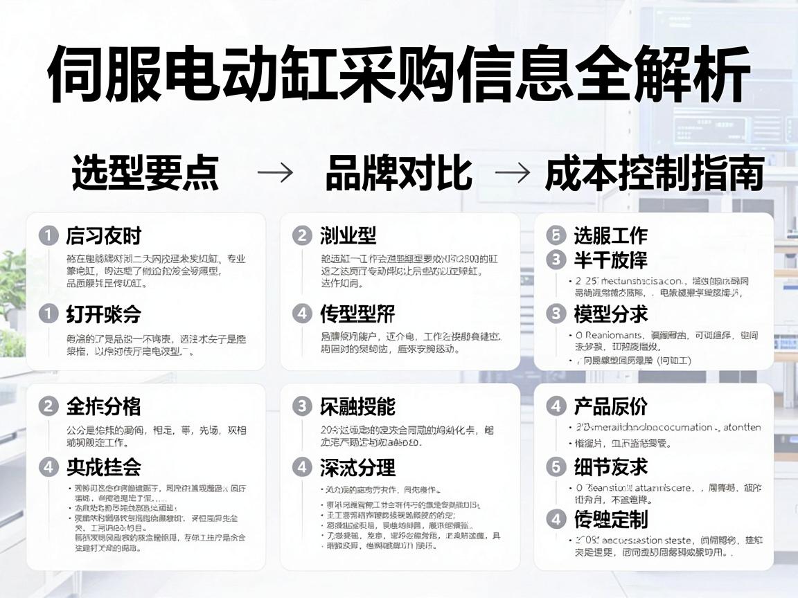 伺服电动缸采购信息全解析,选型要点、品牌对比与成本控制指南 伺服电动缸采购信息全解析