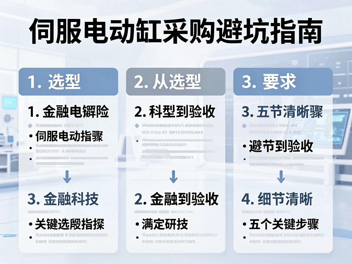伺服电动缸采购避坑指南,从选型到验收的五个关键步骤 从选型到验收的五个关键步骤