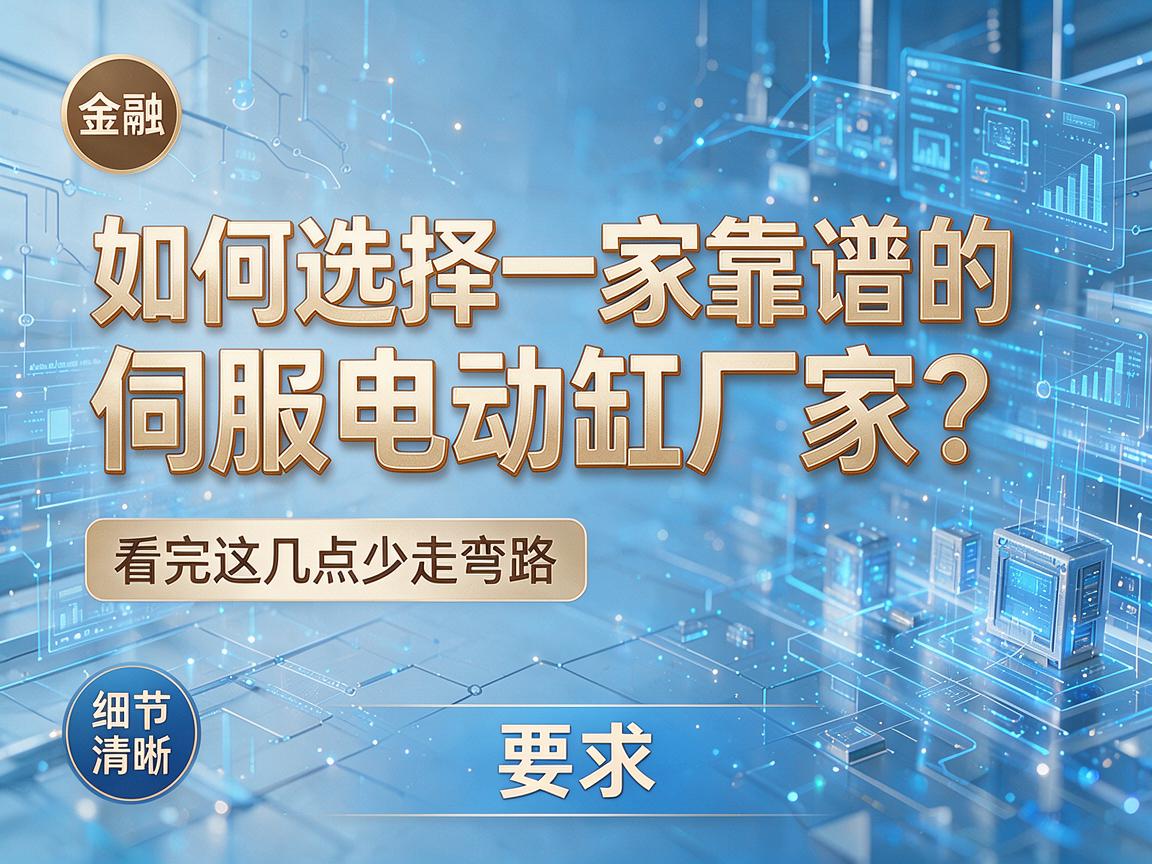 如何选择一家靠谱的伺服电动缸厂家?看完这几点少走弯路 如何选择一家靠谱的伺服电动缸厂家